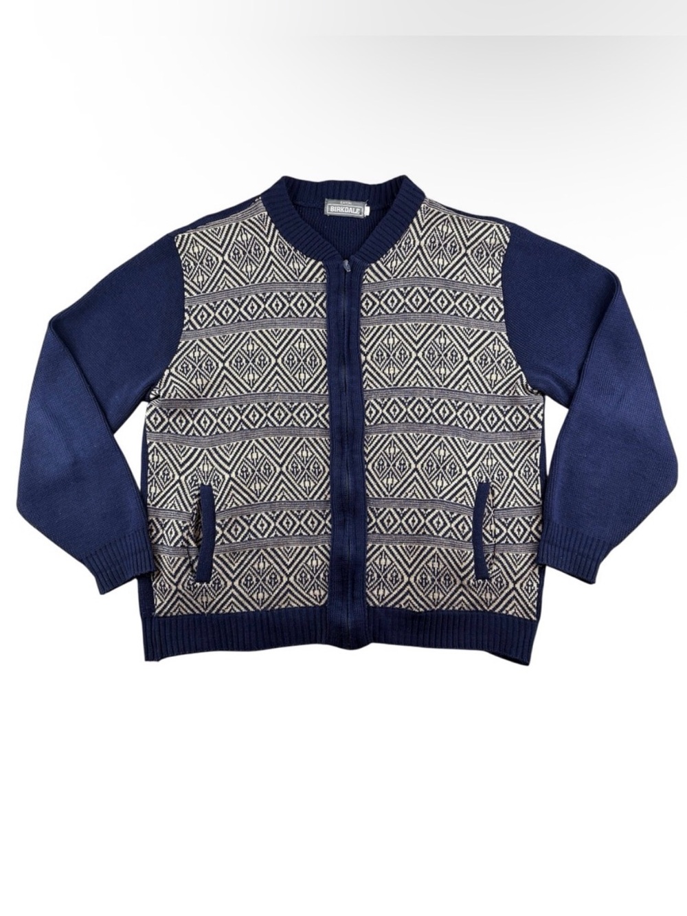 Vintage Eaton Birkdale Cardigan Navy Knit Size Large